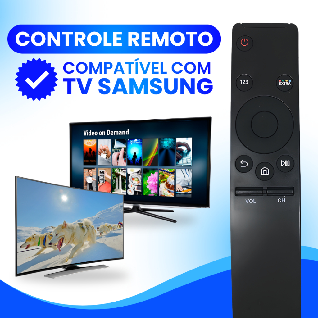 Controle Remoto Compatível Com Samsung 4K Smart TV - Escolha Seu Kit