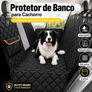 Capa Automotiva Para Cachorro e Gato Impermeável Protetor de Banco com Cinto