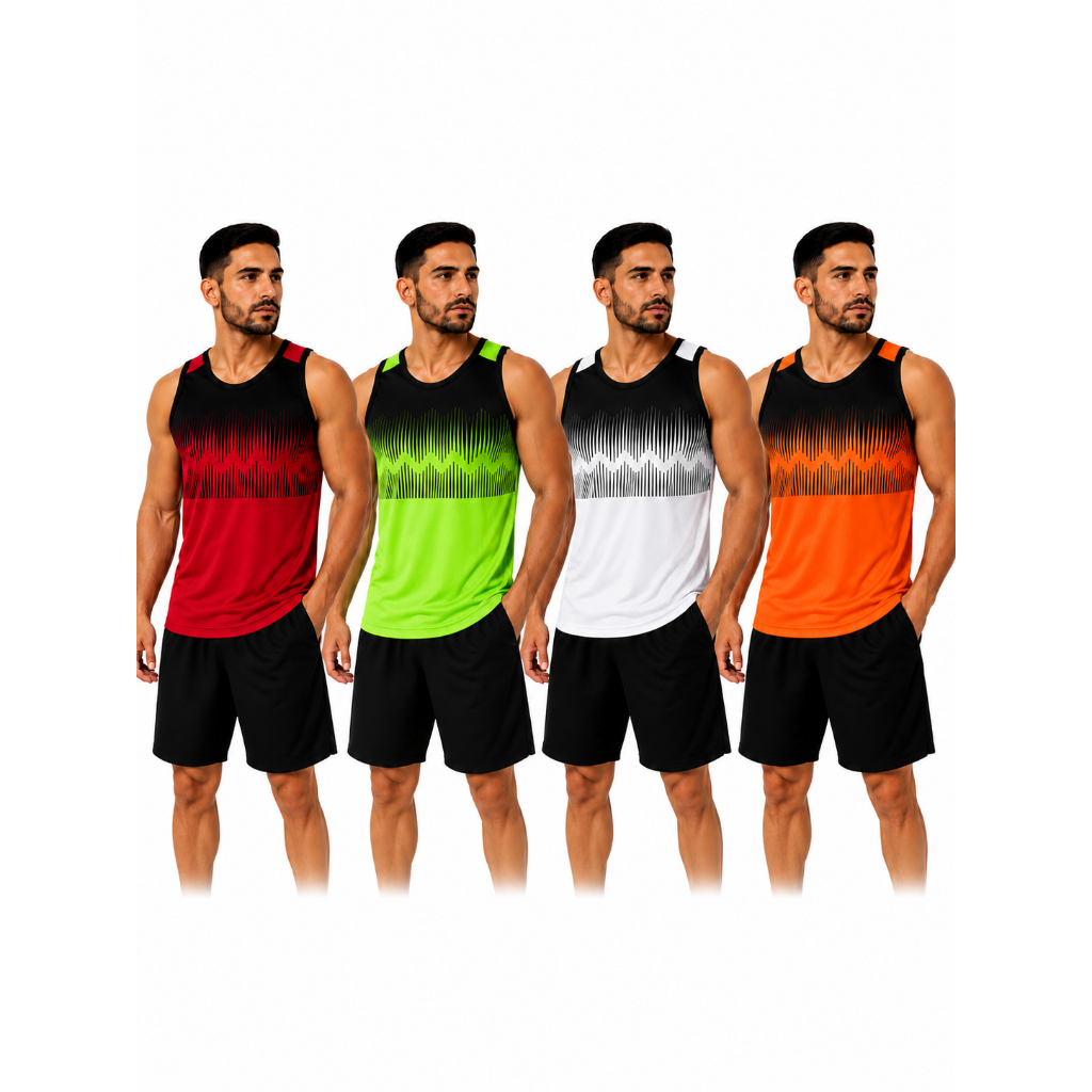 Kit 4 Regata Camisa Masculina Dryfit Sublimada Leve Secagem Rápida Camiseta de Futebol Corrida Academia Musculação