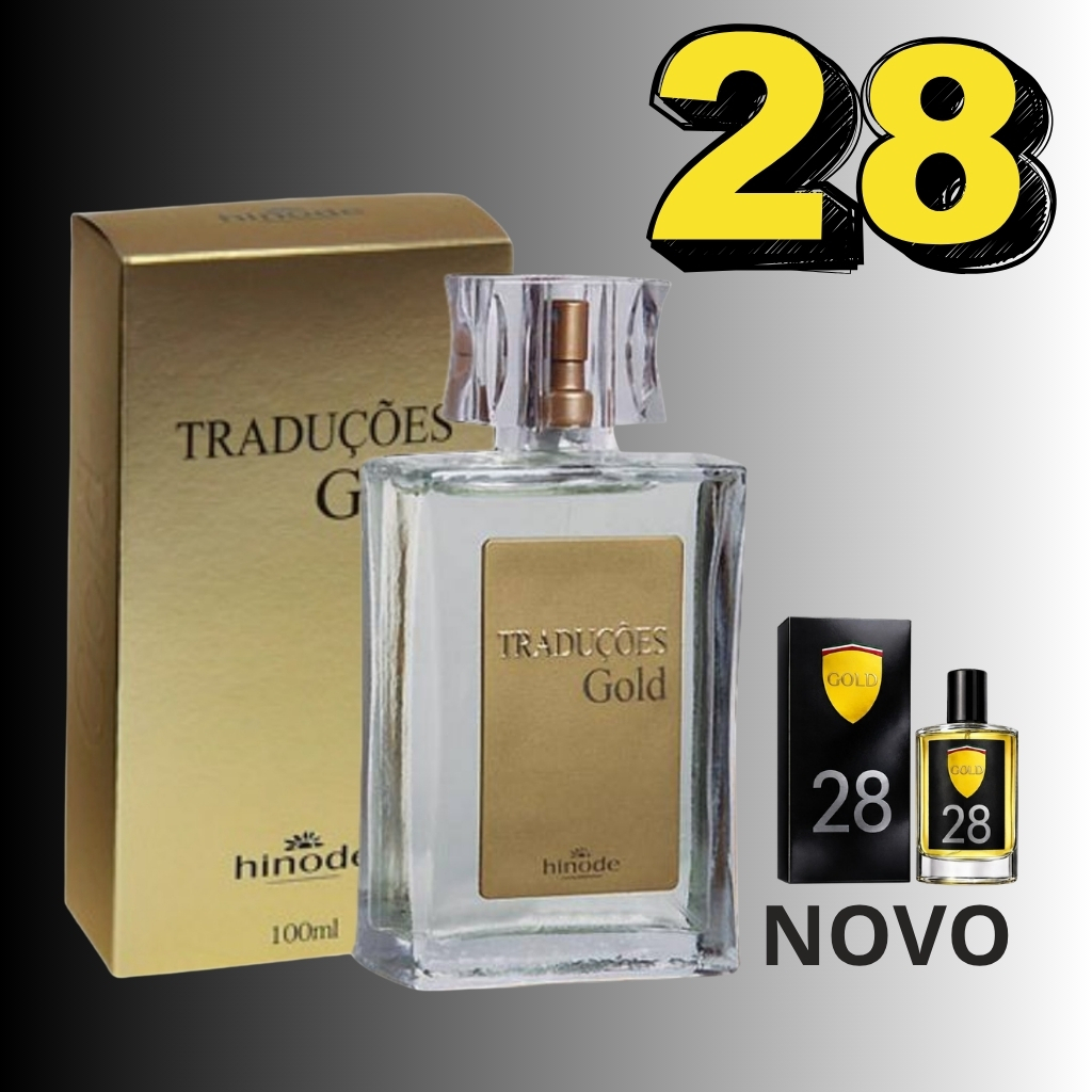 Perfume Masculino Traduções Gold Nº 28 Hinode - Ferrari Black - 100ml/50ml - Amadeirado Especiado - Nova Embalagem