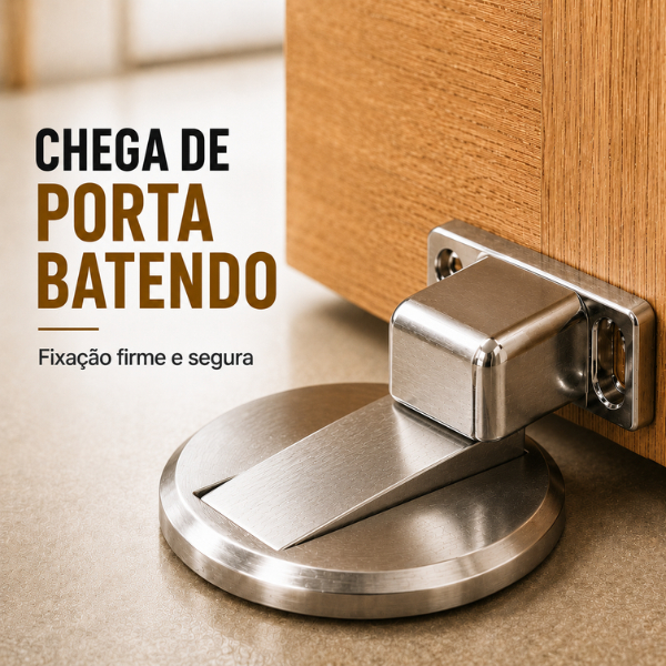 prendedor trava fixador de porta magnético slim inox cromado