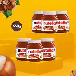 Kit 6 Nutella Creme De Avelã Com Cacau Pote Grande 650g Chocolate Cremoso Saboroso Pão Torrada Sobremesa Recheio Ferrero