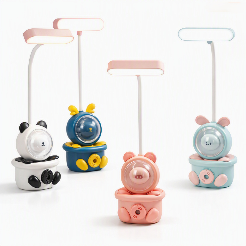 Luminária Infantil de Mesa LED Urso Fofo Dobrável USB Portátil
