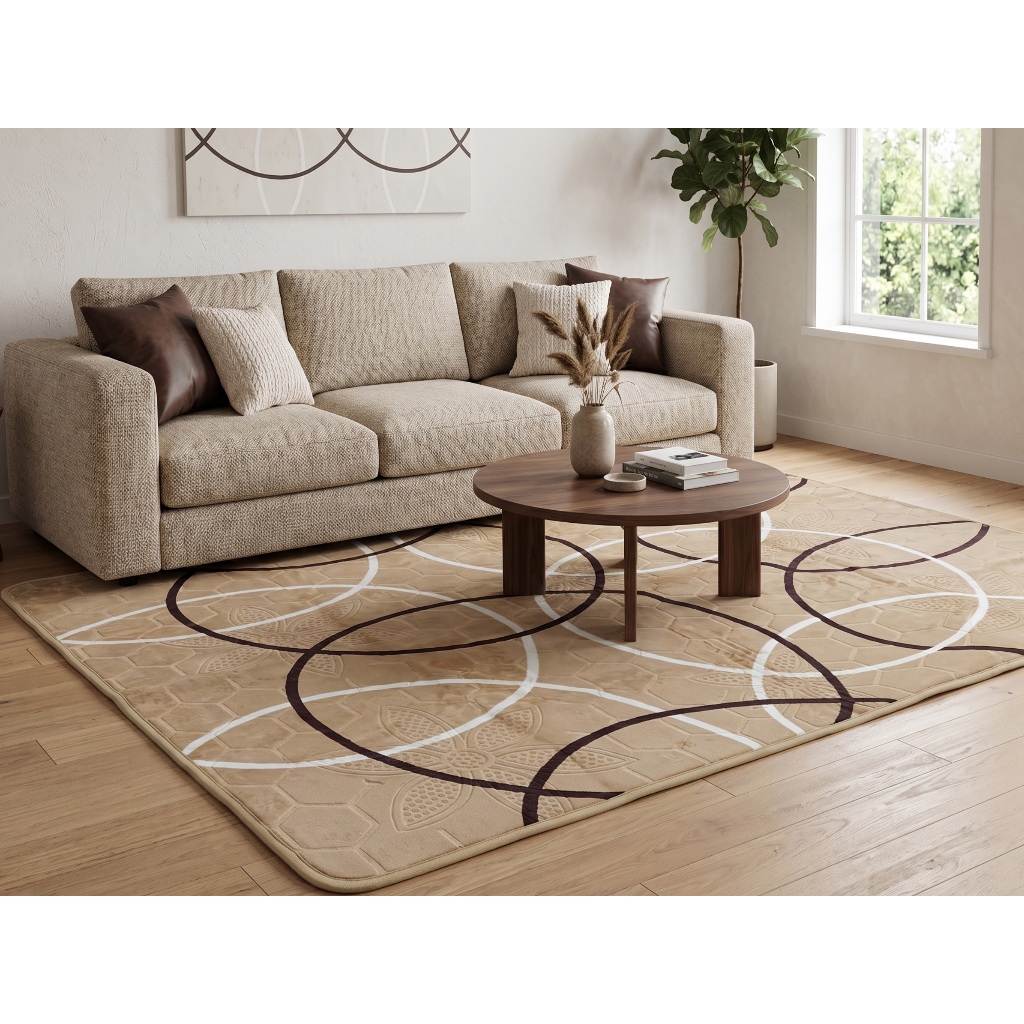 Tapete Sala Quarto Geométrico 1,45x1,95 Mt Antiderrapante Ins Flannel Grande Estampado