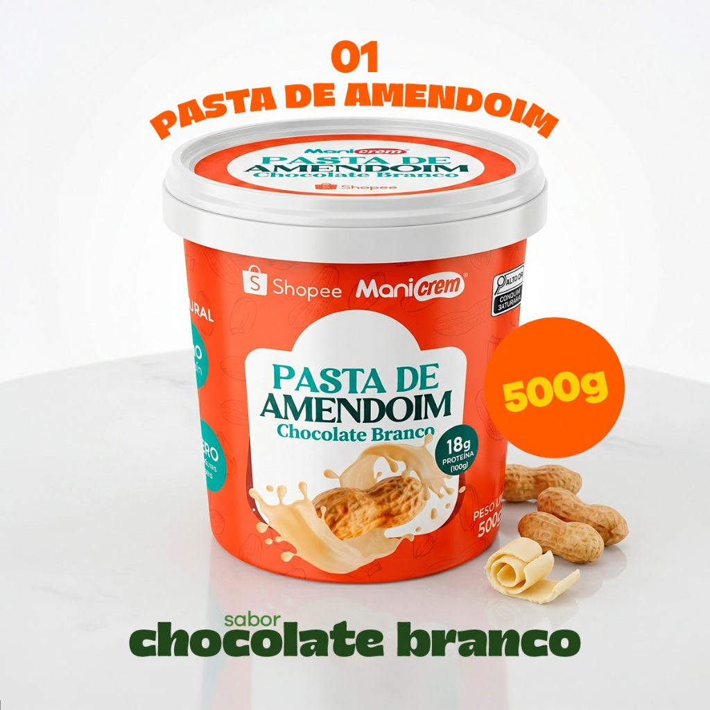 Pasta de Amendoim Chocolate Branco 500g - Manicrem