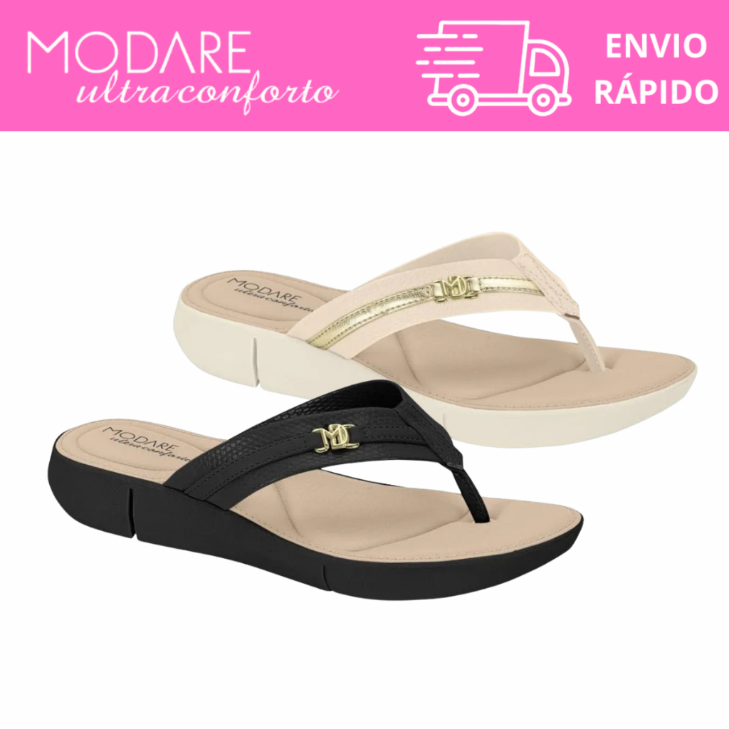 Chinelo Modare Feminino Massageador Ortopédico Ultraconforto Confortável Macio Casual Rotina Diária Original 7199.104