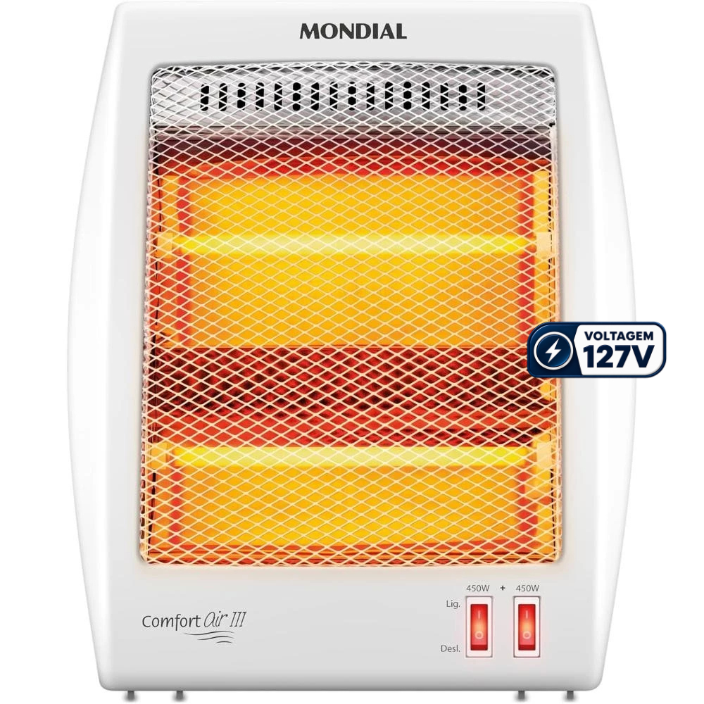Aquecedor Elétrico Mondial Comfort Air III 900W Branco/Cinza 127V - A-16