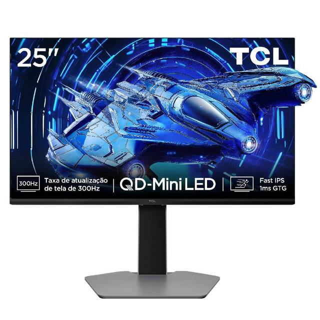 Monitor Gamer TCL 25 Polegadas QLED Mini LED Full HD G64 300Hz 1ms (GtG) Freesync HDR 600 nits 25G64