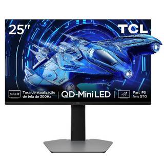 Monitor Gamer TCL 25 Polegadas QLED Mini LED Full HD G64 300Hz 1ms (GtG) Freesync HDR 600 nits 25G64