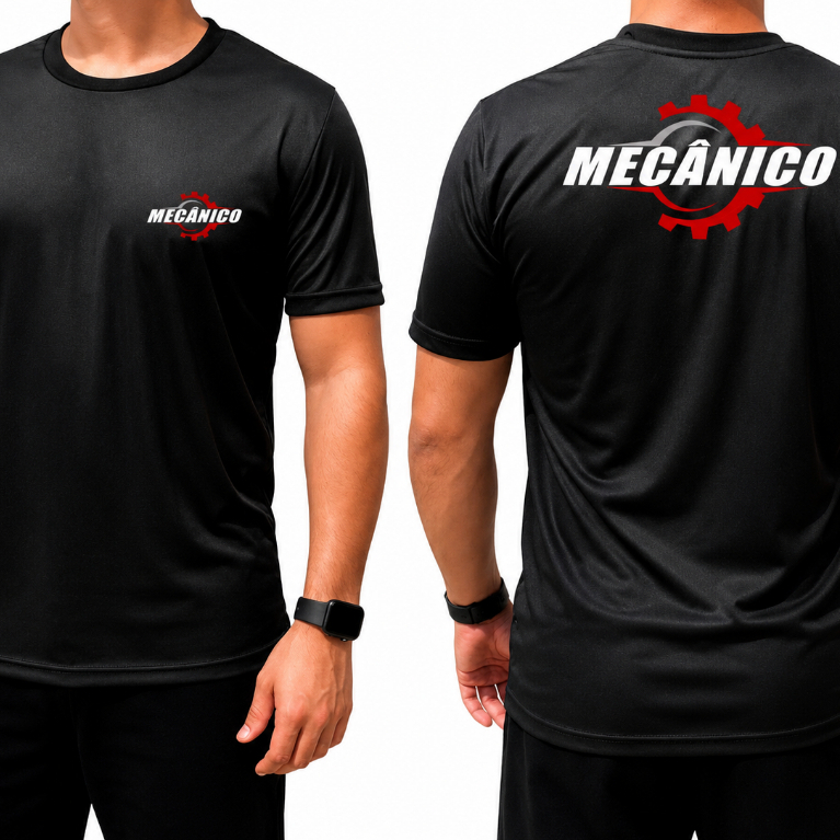 Camiseta Mecânico Camisa Oficina Mecânica Blusa de Trabalho Uniforme 100% Algodão