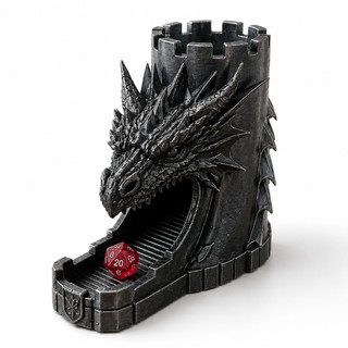 Torre de Dados Dragão Medieval RPG D20 Dice Tower Premium toque medieval