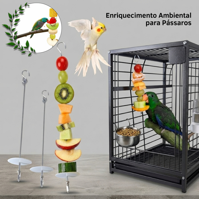Porta Frutas Petisco para Pássaros, Calopsita, Agapornis