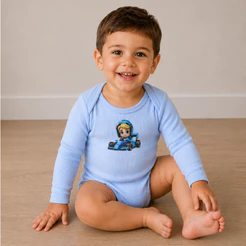 Body Bebê Manga Longa Canelado Estampado Gola Envelope Roupa Infantil Confortável Com Botão Fralda