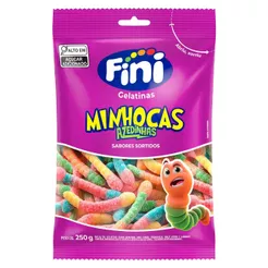 Fini Minhocas Azedinhas 250g Bala de Gelatina