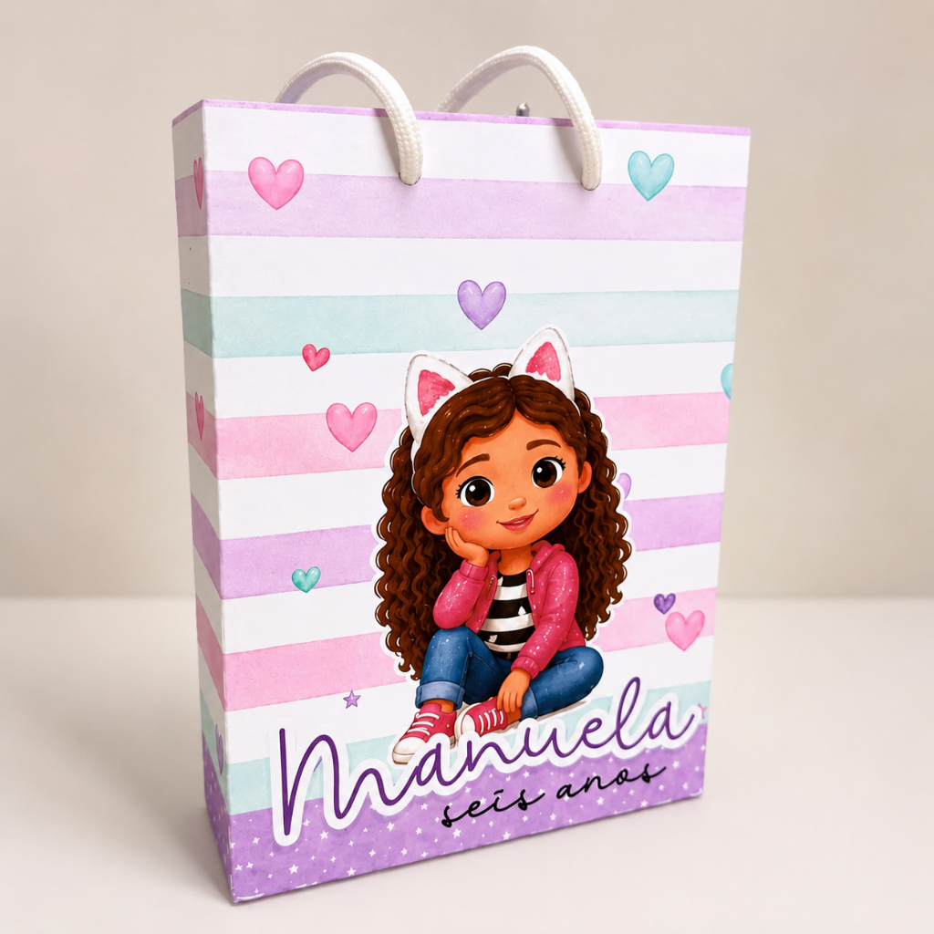 Sacolinha Personalizada Casa Mágica da Gabby Sacola Surpresa l Lembrancinha Festa Infantil l Aniversário l Envio Rápido
