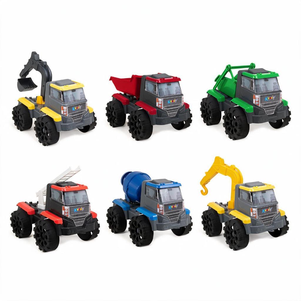 Carrinho Caminhão de Construção Grande 30cm Caçamba Betoneira Articulado Linha Forte Brinquedo Menino 1 ano QUEEN SHOP