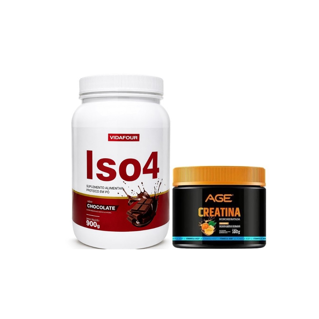 Whey Protein 100% Isolada 900g + Creatina 100% monohidratada 100g