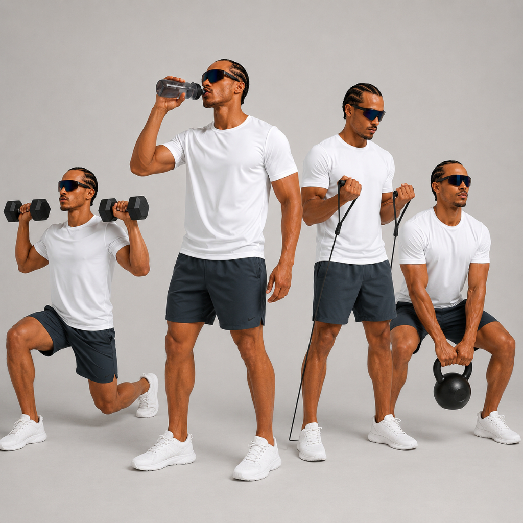 Kit 4 Camisetas Fit Masculina Academia Treino Corrida Treino Básica Lisa Casual Respirável 100% Poliéster