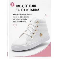 Botinha Infantil Casual Masculino Feminino Menino Menina Moderno Leve Confortável Escolar Dia a Dia Oferta