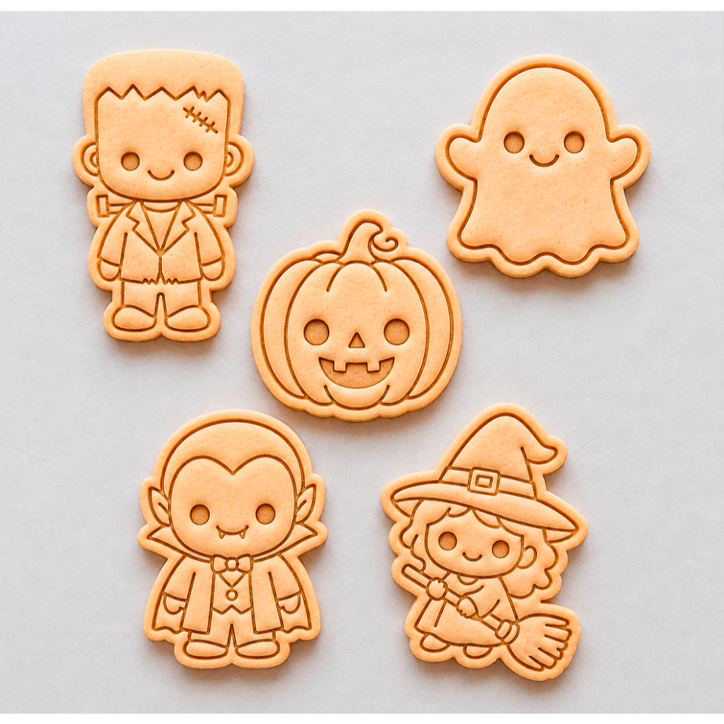 KIT Cortadores de Biscoito Halloween - M2 - Carimbo Marcador Pasta Americana Biscuit Cookie