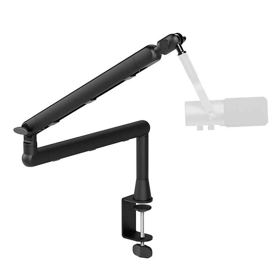 Braço Suporte Articulado Microfone Mesa Low Profile Preto Para Microfone Podcast Estúdio