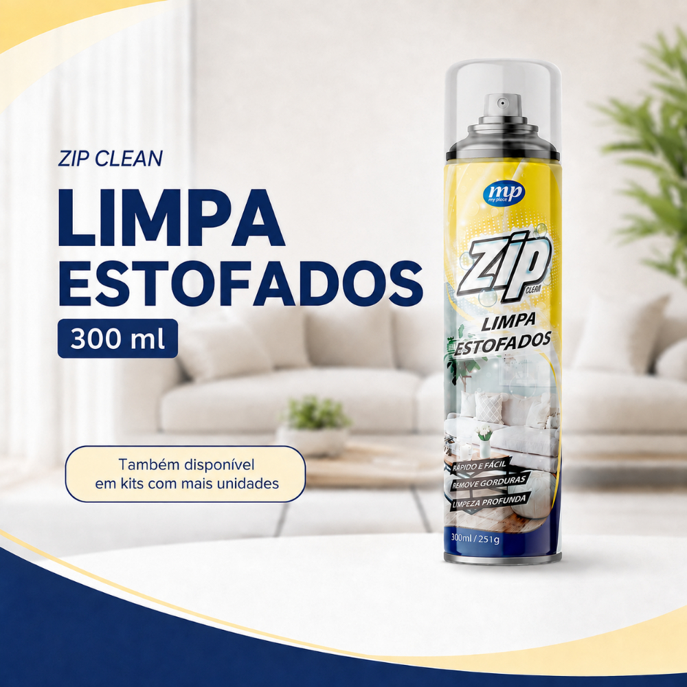 Limpa Estofado Espuma Spray ZIP c/ 300ml MY PLACE