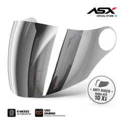 Viseira Asx P-v01 Silver Espelhada Para Capacete Aberto City Air