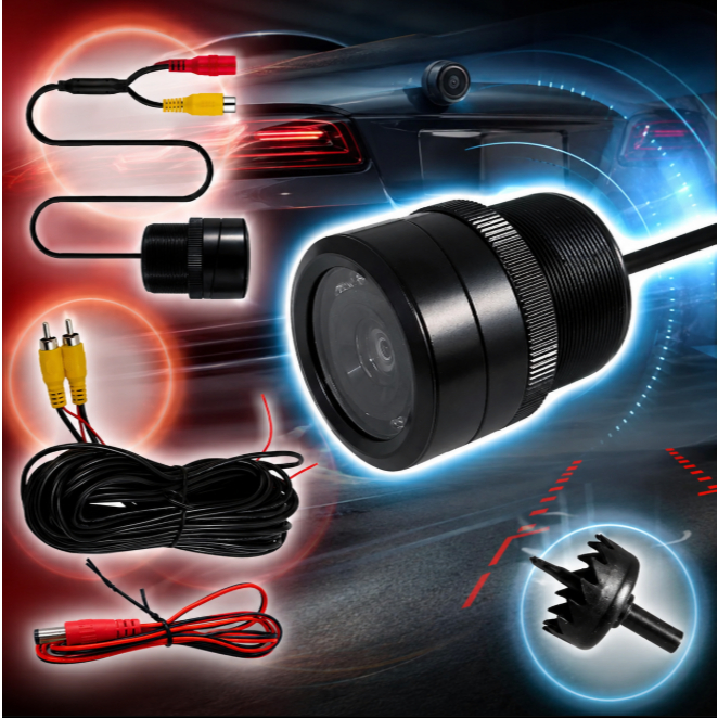 Câmera de Ré Automotiva infravermelho Visão Noturna 9 Led´s
