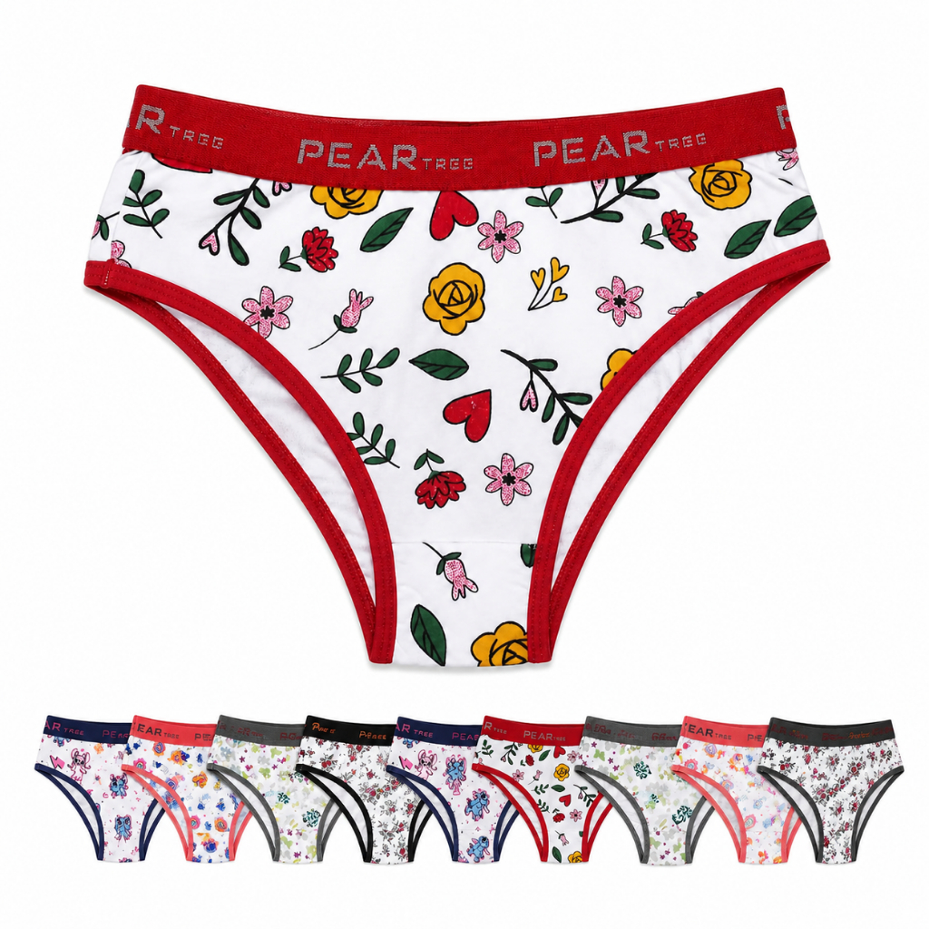 Kit Calcinhas Infantis Menina Algodão Premium Estampadas Confortáveis e Macias Estampas Variadas