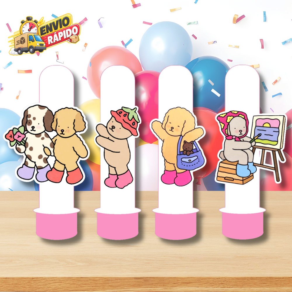 Apliques Tubetes Bob Guds Tubete de 13cm-Festa-Aniversário