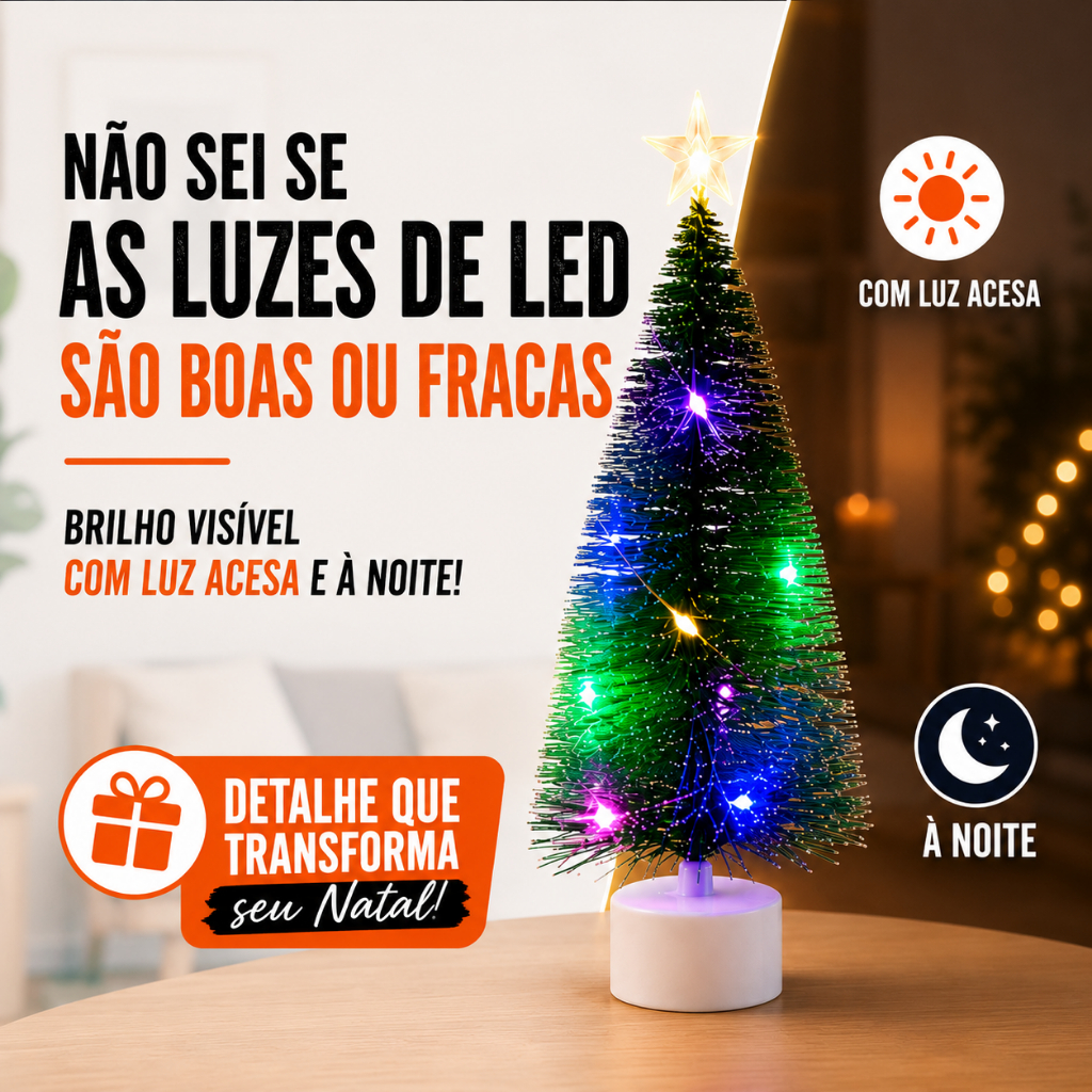 Kit 1/2/4 Unidades Mini Árvore De Natal De Mesa Com LED Multicolor Decoração Luminosa -Otimo Enfeite de Natal 2026 — imagem 2 de 2
