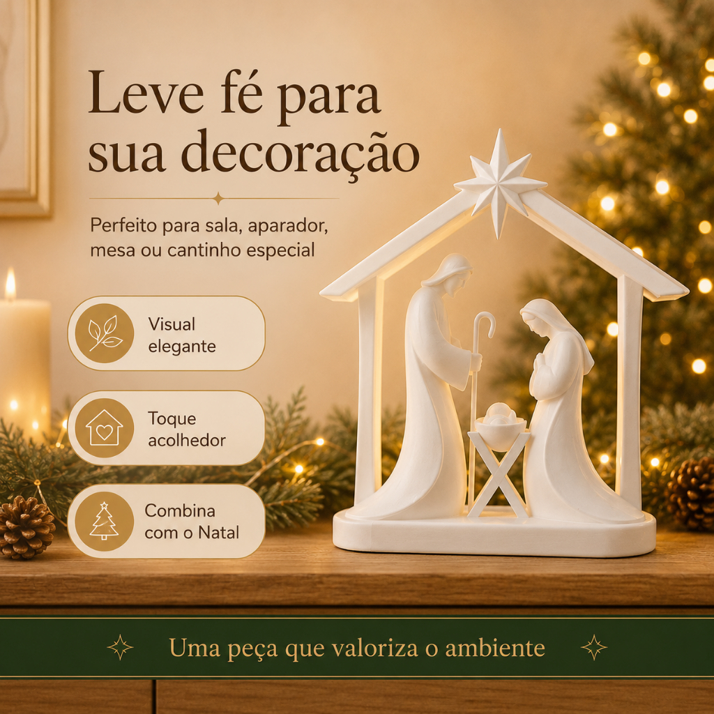 Presépio Natalino Completo Sagrada Família Enfeite Natal — imagem 2 de 2