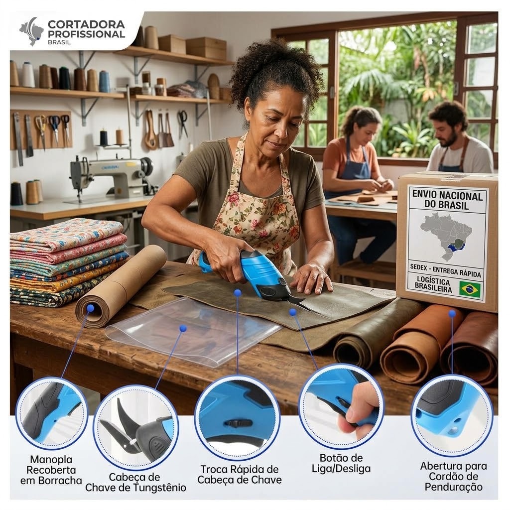 Tesoura Elétrica Para Tecido Papelão Couro Plástico Multiuso Recarregável Sem Fio Cortadora Portátil Profissional USB