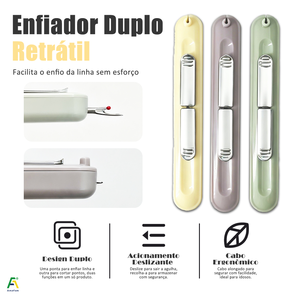 Passador de Linha na Agulha 2 em 1 Costura Cortador de Linha Abridor de Costura Enfiador de Agulha Manual