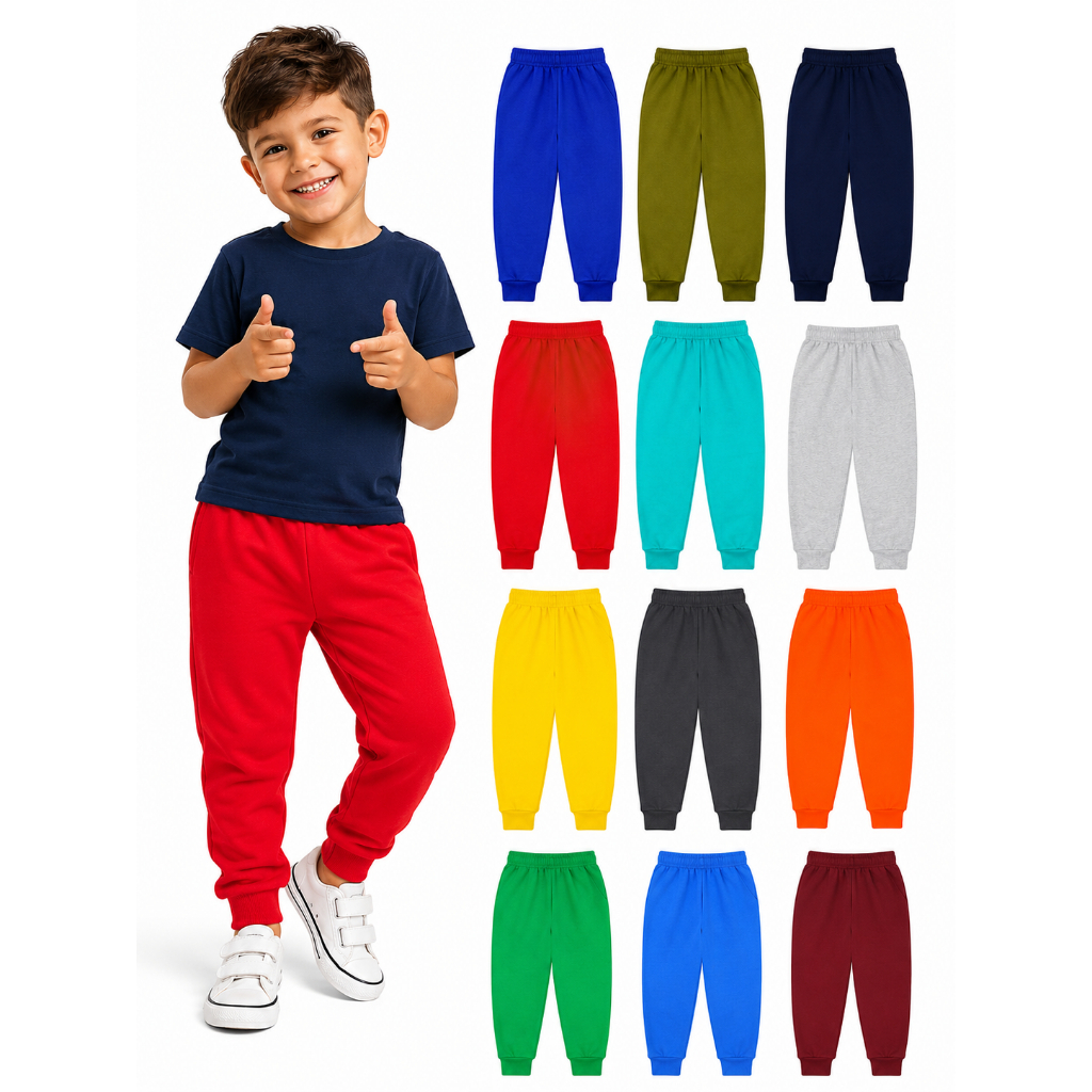KIT 5 Un Calça Moletom Infantil  1 a 16 anos unissex menina e menino