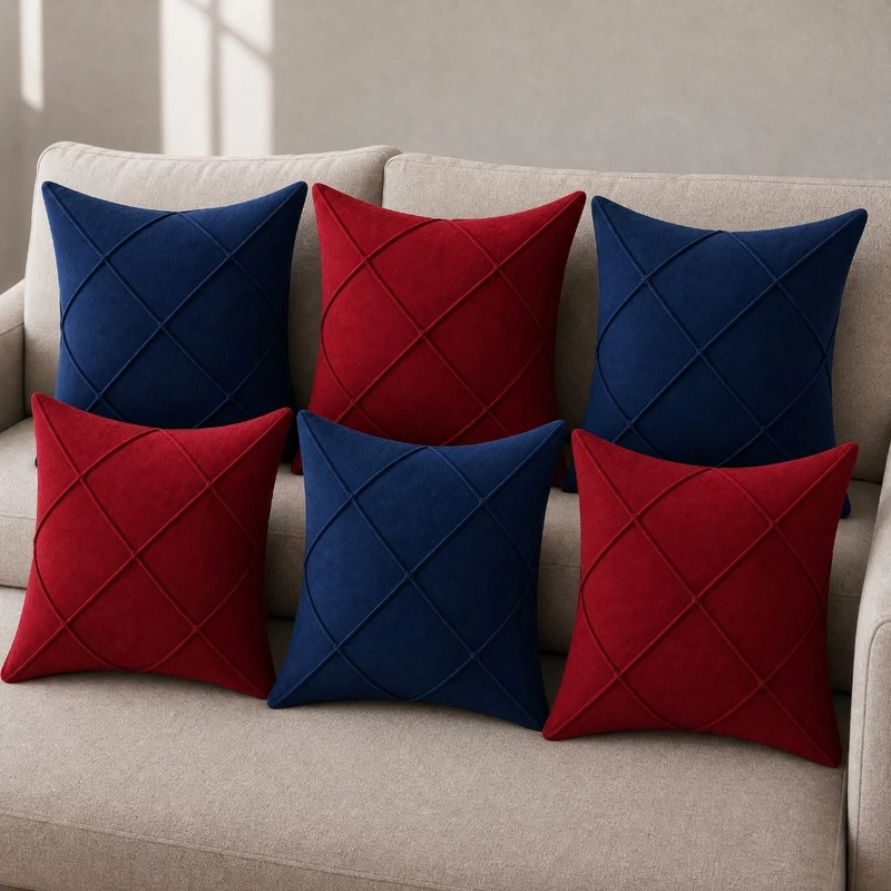 Capas de Almofada Suede Luxo 40x40 para Sofá Sala Quarto com Zíper — foto 9
