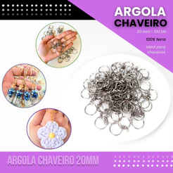 Argola De Chaveiro Simples - 20mm - Pacote C/100 Unid.