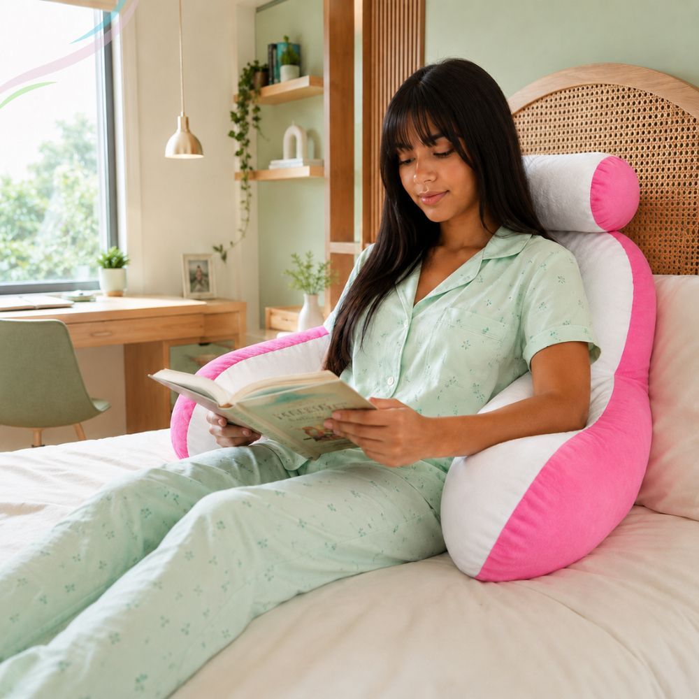Almofada Encosto para Cama com Apoio Lombar e Lateral para os Braços com Zíper e Fácil Limpeza Almofada Premium