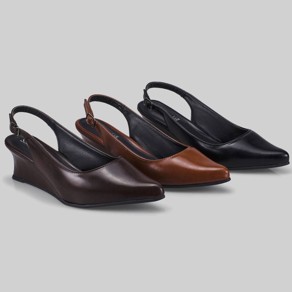 Scarpin Feminino Shekinah Slingback Salto Cunha Anabela Bico Fino Elegante Loren Luxo