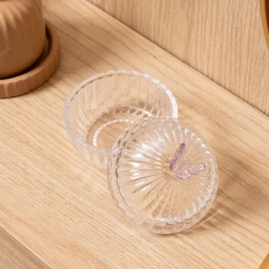Mini Porta Joias Sortido Fairy Butterfly 8cm Cristal Lyor com Tampa e Borboleta para Brincos Acessórios Organização