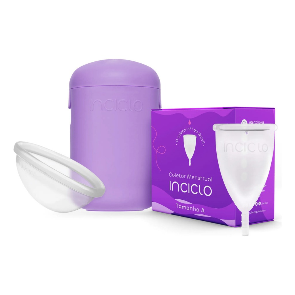 Kit Coletor Menstrual + Disco Menstrual + Cápsula Esterilizadora Inciclo Reutilizável Silicone
