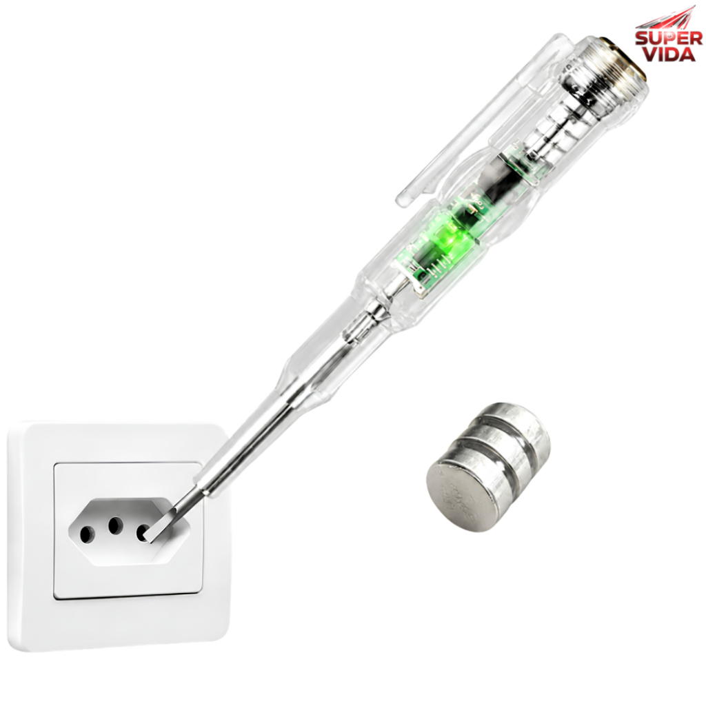 Chave de Teste de Tensão Caneta Testadora de Fase 70‑250V AC 24‑36V DC Luz LED Vermelho Verde 1/2/3 Unidades
