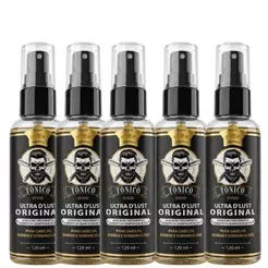 Kit 5x Tônico Ultra DLUST, Cabelo Barba e Bigode 120ml