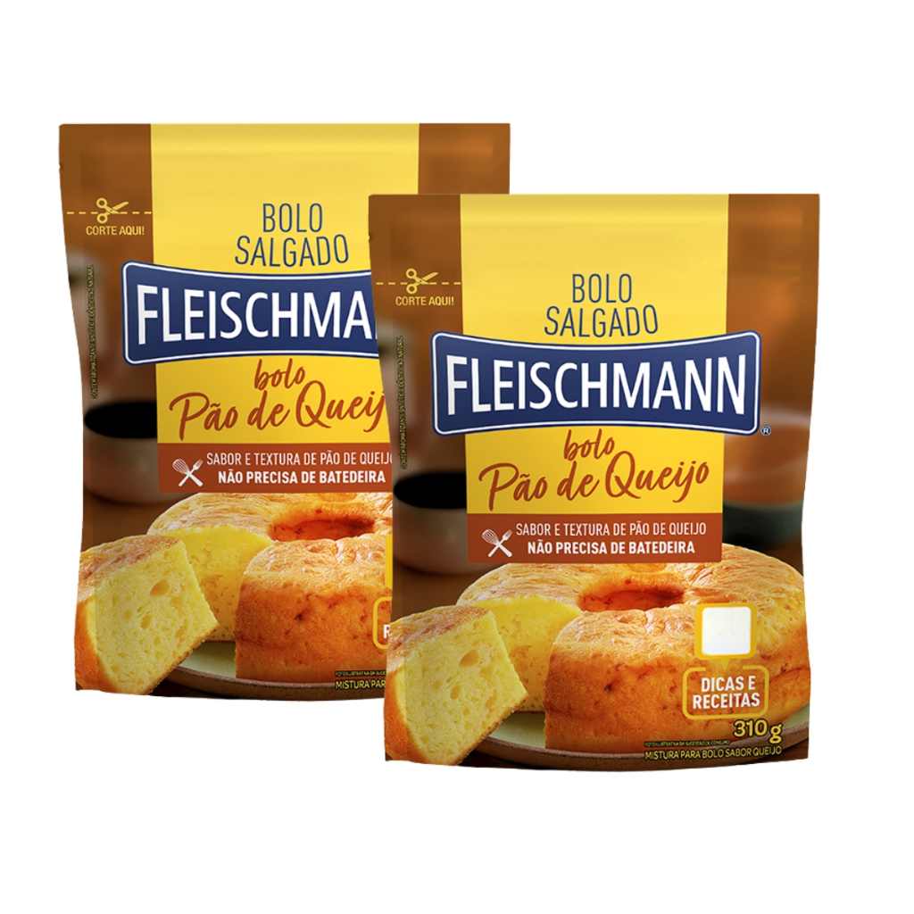 Kit 2un Fleischmann Mistura Para Bolo Tipo Pão De Queijo 310g