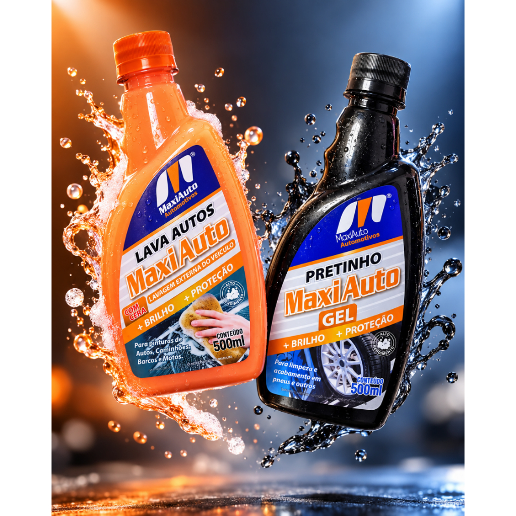 Lava Auto com Cera + Pretinho Gel 500ml | Brilho & Proteção !!