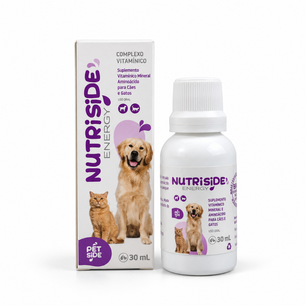 Nutriside Energy Suplemento para Energia e Imunidade de Cães e Gatos 30ml Disposição Uso Veterinário