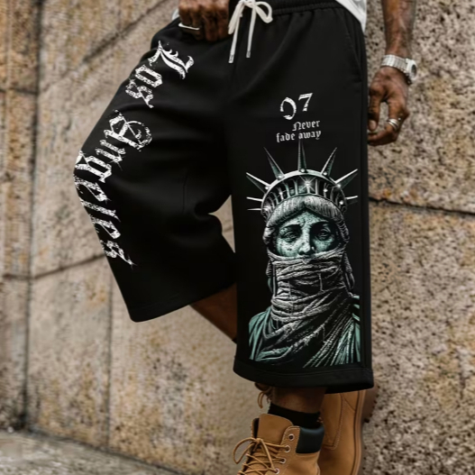 Bermuda Masculina Baggy Oversized Estampada Streetwear Bermudão Largo