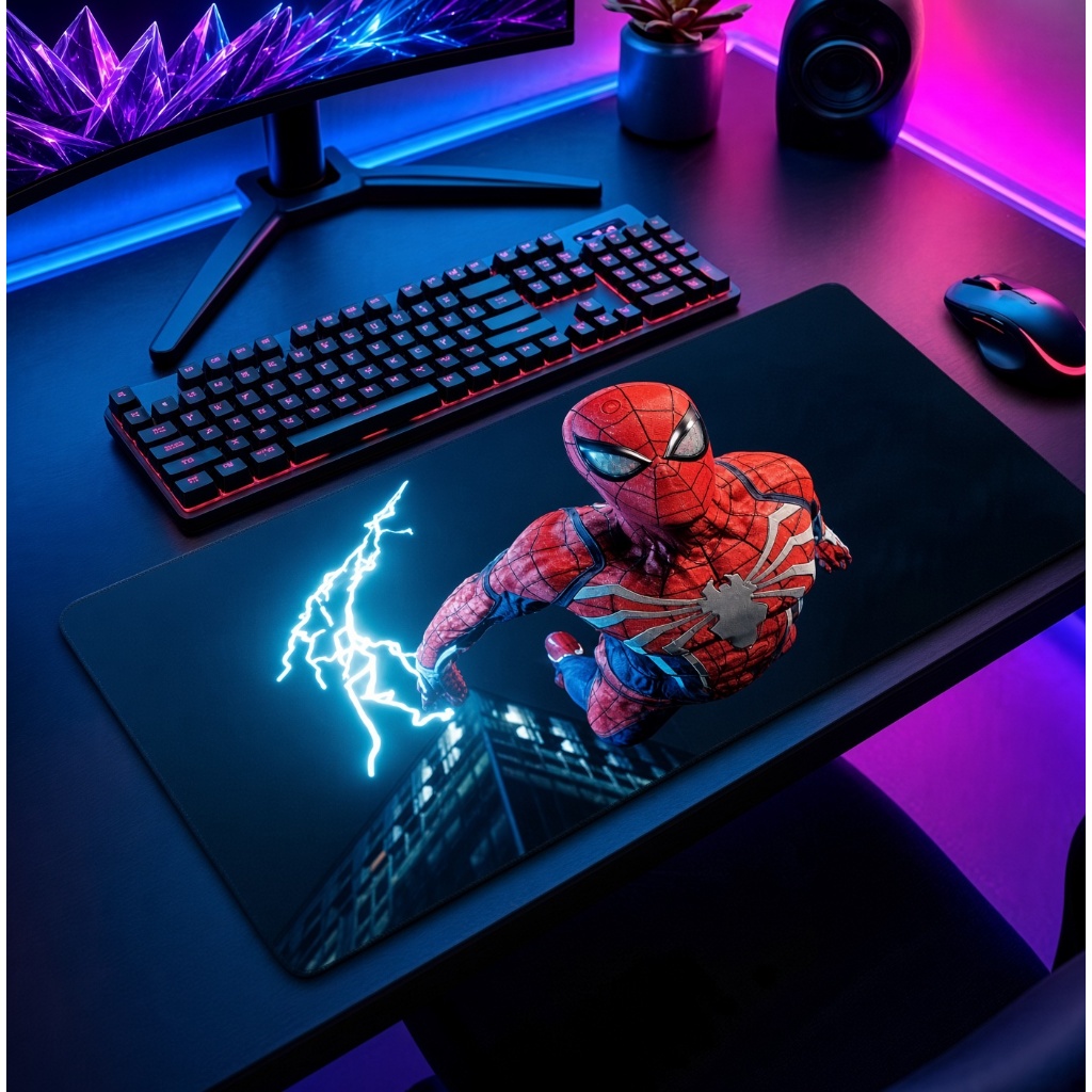 Mouse Pad Gamer Grande Homem Spider Aranha para PC Teclado e Mouse Personagem Desenho Envio Imediato