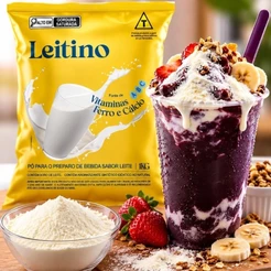 1 KG Leite em Pó para Açaí Leitino e Sabor do Brasil Mais Cremosidade Açaí, Sorvete Milk Shake Sobremesas e Bebidas