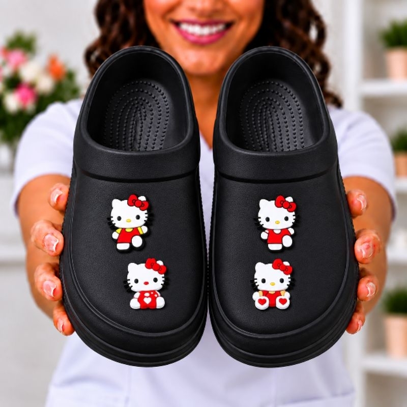 Sapato de Segurança Babuche Fechado Hello kitty Trabalho Profissional Serviço Geral Cozinha Diarista (Nr-32 Hello kitty)